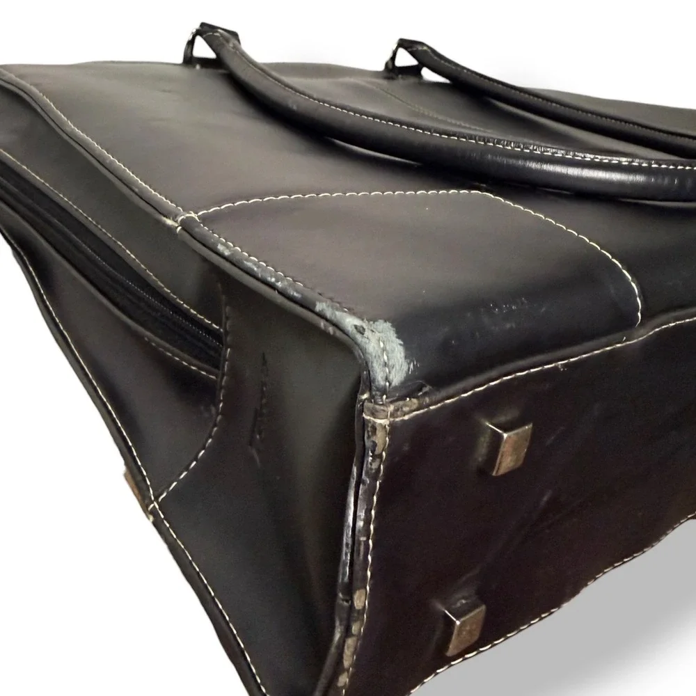 Targus Ladies Deluxe Tote Series Black Leather Laptop Commuter Bag